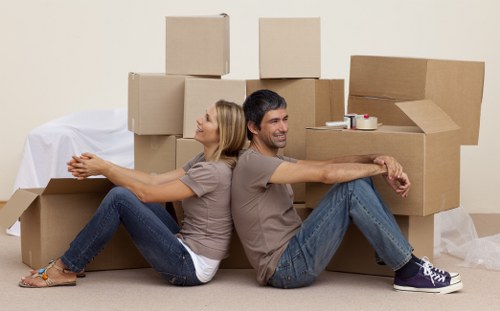 Wardrobe cartons, tape, and protective packing supplies for local relocation